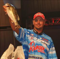 Pro Jason Christie sits in third place with a two-day total of 25 pounds, 1 ounce.