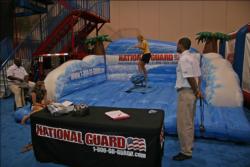 Always a popular element of FLW Outdoors Expos, the National Guard surfing simulator challenges one