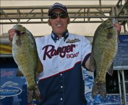 Lamenting a costly broken leader, co-angler Tony Bushey settled into second place.