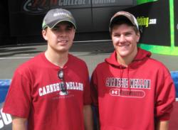 Carnegie Mellon University students Ryan Buckheit and Paul Kimball, Jr. caught three bass weighing 8 pounds, 8 ounces.