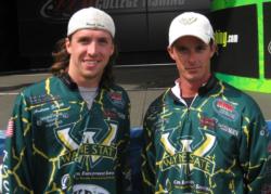 Wayne State University teammates Peter Bommarito and Andrew Smith caught two bass weighing 6 pounds, 8 ounces.