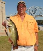 Second place co-angler Tripp Pittman of Holly Springs, Miss., caught the big bass in the Co-angler Divsion on day one weighing 6-13.
