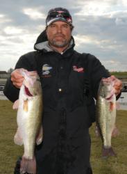 Kevin Snider of Elizabethtown, Ky., is in second place after day one with five-bass weighing 14 pounds, 12 ounces.