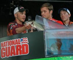 Carson Rejzer loads a fish for fifth place Virginia Tech.
