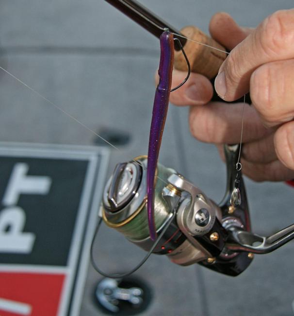 If wood or thick vegetation threatens snagging, try Texas-rigging your drop-shot bait for a weedless presentation.
