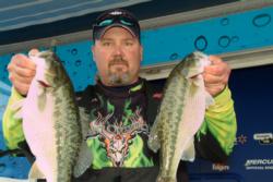 Local pro Rob Bass of Redding, Calif., leapfrogged from fourth place to second place overall on the strength of a two-catch weighing 22 pounds, 2 ounces.