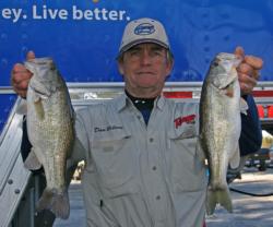 Throwing a Strike King Redeye Shad on points put Dan Wilson in the co-angler lead.