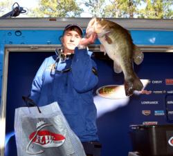 Johnny Carr of Loxley, Ala., earned $153 for the Big Bass in the Co-angler Division weighing 9-5.