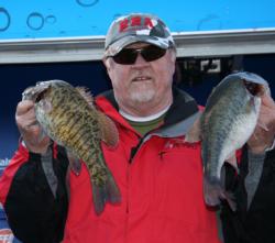 A nice smallmouth anchored the first place stringer of co-angler Richard Coffey.