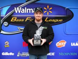 Co-angler Nathan Hall of Malvern, Ark., earned $1,921 as winner of the Feb. 26 BFL Arkie event.