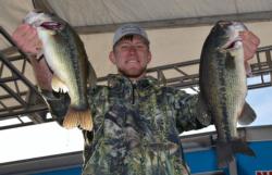 Keeton Blaylock leads the Co-angler Division after catching a 13-pound, 6-ounce limit.