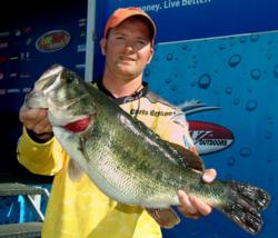 BioBor EB Pro Christopher Brasher of Spring, Texas, won the Snickers Big Bass award after landing a whopping 9-pound, 4-ounce largemouth. Brasher, who finished the day in 21st place, won $214 for his catch.