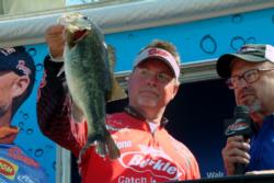 Day-one co-angler leader Keith Honeycutt of Temple, Texas, ultimately finished the Toledo Bend event in third place with a total catch of 43 pounds, 15 ounces.