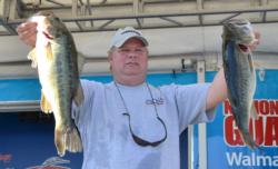Mike Reynolds caught a 21-pound, 15-ounce limit Thursday and finished the day in second place.