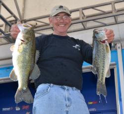 Second-place pro Tom Monsoor has a two-day total of 33 pounds, 7 ounces.