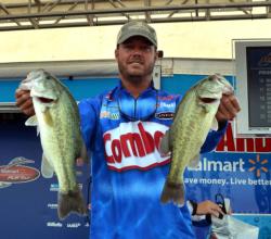 Pro Clint Brownlee of Tifton, Ga., is in fourth with 10 bass for 20-7.