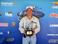 Jeffrey Risinger of Bridgeton, Mo., earned $1,623 as the co-angler winner of the June 4 BFL Ozark event.
