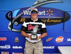 Keith Lambert of Benton, Ark., earned $1,623 as co-angler winner of the June 11 BFL Arkie event.