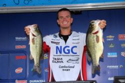 Pro leader Adrian Avena was the only angler to break 20 pounds on the first day of competition on Lake Champlain.