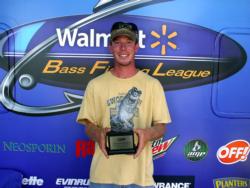 Cody Kelley of Schoolcraft, Mich., earned $1,514 as the co-angler winner of the July 30 BFL Michigan event.