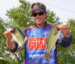 Second-place pro Scott Martin caught a five-fish limit Friday weighing 11 pounds, 9 ounces.