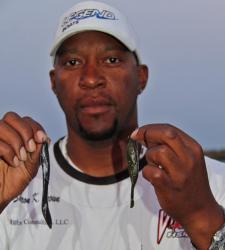 Sheron Brown will double up on his dropshot with a leech and a goby.