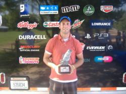 Eric Ashley of Utica, N.Y., earned $1,693 as the co-angler winner of the Aug. 20 BFL Northeast event.