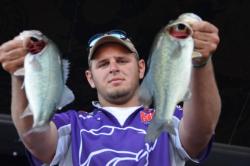 Kansas State University team member Ryan Patterson produced a fourth-place finish despite having to fish solo during the FLW College Fishing regional on Kinkaid Lake.