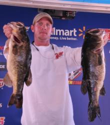 Brandon McMillan of Clewiston, Fla., hauled in 15 pounds today for a two-day total of 34 pounds, 12 ounces.