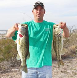 Working a spinnerbait off deep drops put Justin Morton in third place.