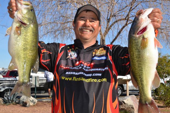 By the slimmest of margins, Greg Gutierrez of Red Bluff, Calif., finished in second place overall on the opening day of EverStart tourney action on Lake Havasu.