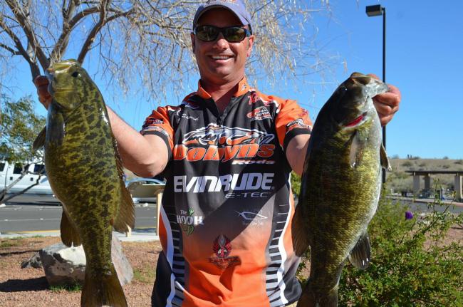 Pro Jimmy Savoini of Prescott, Ariz., parlayed a total catch of 33 pounds, 10 ounces into a third-place finish in today's competition on Lake Havasu.