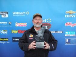 Co-angler Mike Cross of Chickamauga, Ga., grabbed first place at the March 3 Walmart BFL Choo Choo Division contest on Lake Guntersville with a 25-pound, 15-ounce catch. For his efforts, Cross netted nearly $2,500 in prize money.