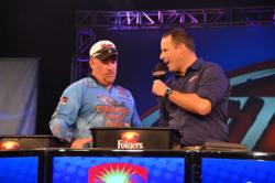 Co-angler Rich Dalbey (left) of Greenville, Texas, finished the FLW Tour event at Lake Hartwell in fifth place.