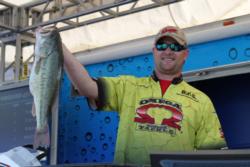 Co-angler Brock Bertrand challenged many of the boaters