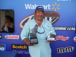 Jonathan Patton of Fort Smith, Ark., won the Co-angler Division at the March 31 Walmart BFL Okie Division event on Lake Eufaula with a total catch of 16 pounds, 8 ounces. Patton walked away with nearly $2,100 in winnings for his efforts.
