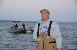 Kansas State finalist Ryan Patterson relaxes before final takeoff at the 2012 FLW College Fishing National Championship.