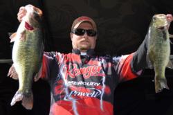 Pro Wayne Breazeale of Kelseyville, Calif., parlayed a total catch of 23 pounds, 10 ounces into a fifth-place finish during today's EverStart competition on Clear Lake.