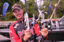 The Spinnerbait Kid turned Alabama Rig Kid: Alex Davis shows off his winning lures.