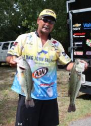 Tim Griggs enters the final round in fourth with a two-day catch of 34 pounds, 4 ounces.