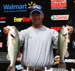 D J Smith ended day two in the third position among co-anglers with a combined weight of 26-13.