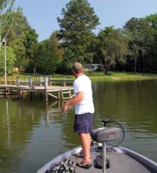 McGuire pitched a few docks in the morning, but a drop in water level spoiled the shallow bite. 