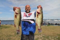 Third-place pro Curt Tindall threw several different baits, but a topwater frog was his top producer.