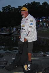 Third-place pro and past Forrest Wood Cup champion Dion Hibdon plans on spending most of his time flipping shallow cover.