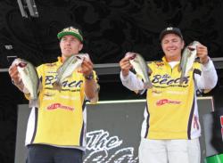 The CSU-Long Beach team of Justin Gangel and Alex Cox caught one of only two limits on day one.