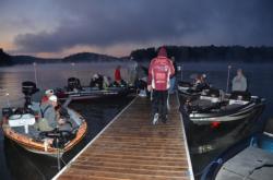 College team anglers get ready for the start of the day