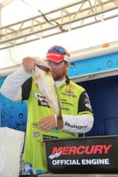 JT Kenney said he caught his day-one fish on a mix of moving baits and plastics.