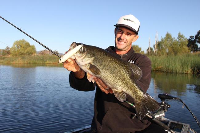 California pro Matt Newman knows that slick, calm fall days are ideal for topwaters.