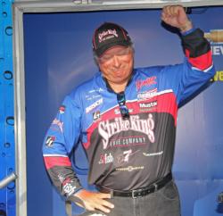 Top pro Denny Brauer reacts to the news of his win.