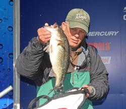 A chatterbait did the trick for second-place co-angler David Kayda.